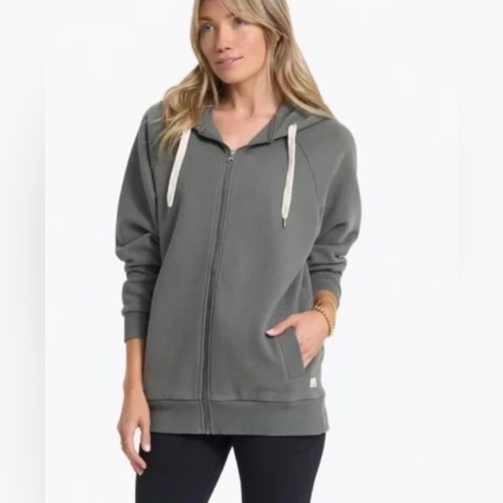 Vuori Restored Oversized zip up hoodie in Dusty Pine